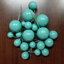 Műanyag dekorációs gömbök - türkiz zöld