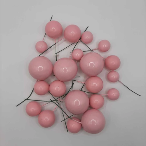 Műanyag dekorációs gömbök - pink